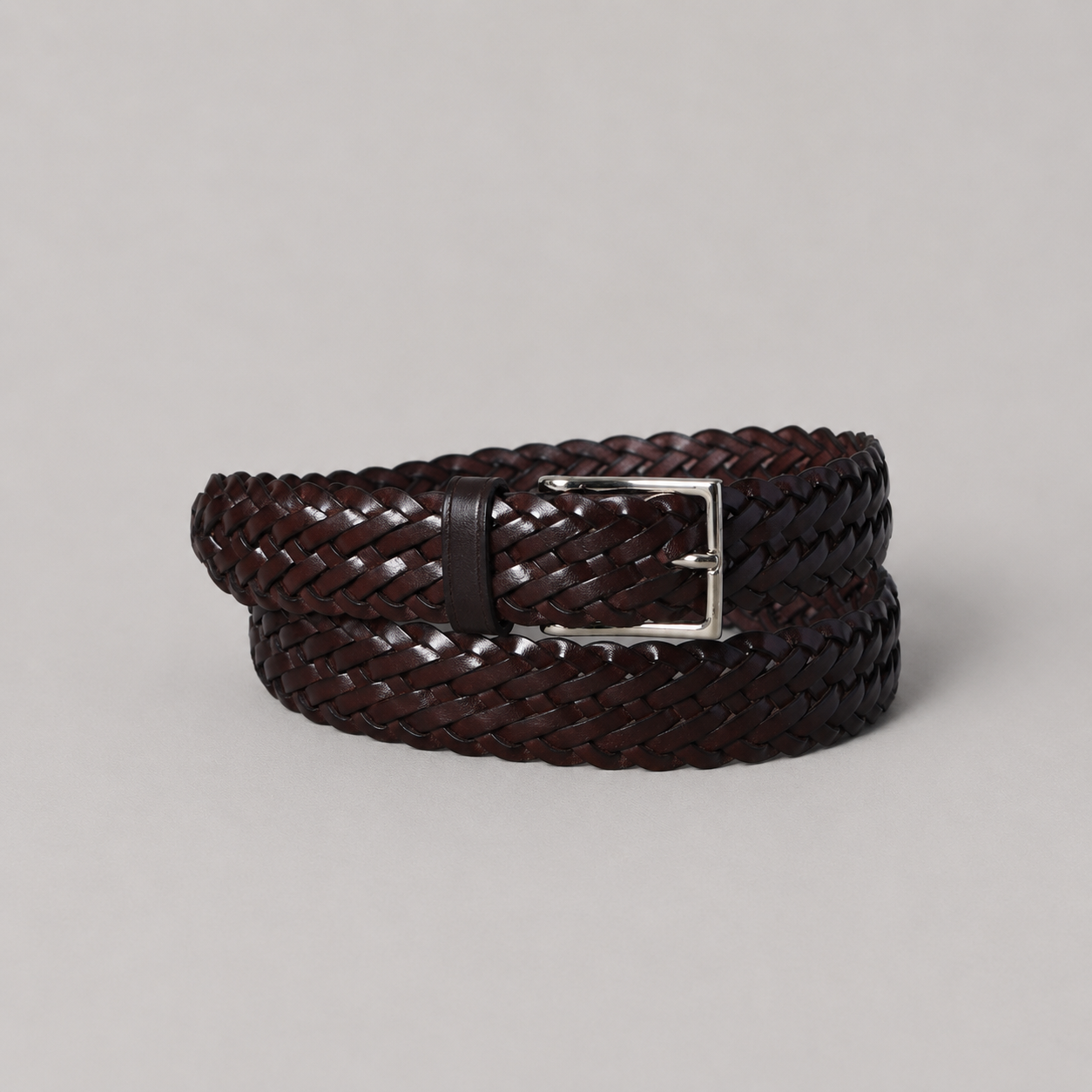 Braided Belt, Dark Brown