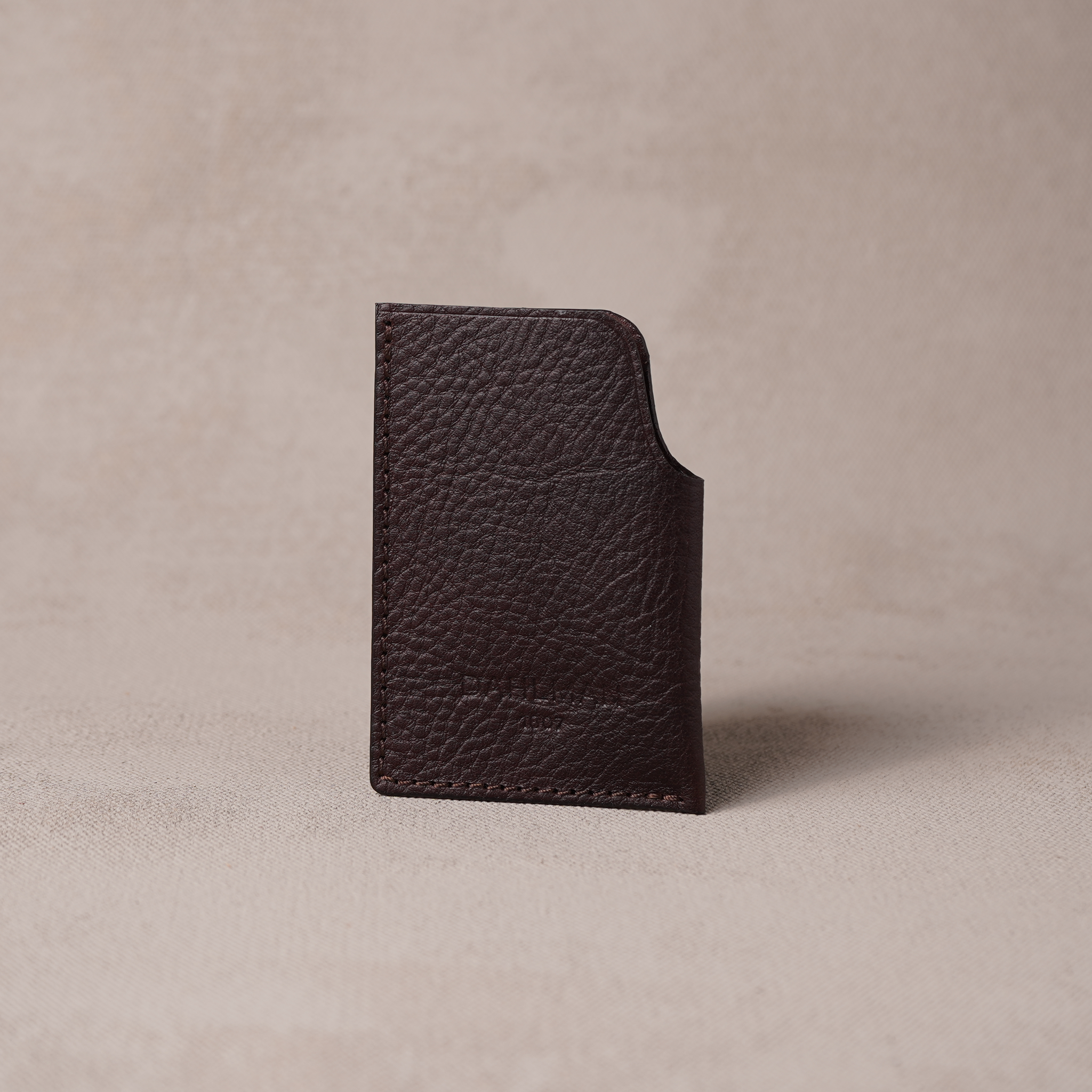 Folded Cardholder, Tumbled Dark Brown