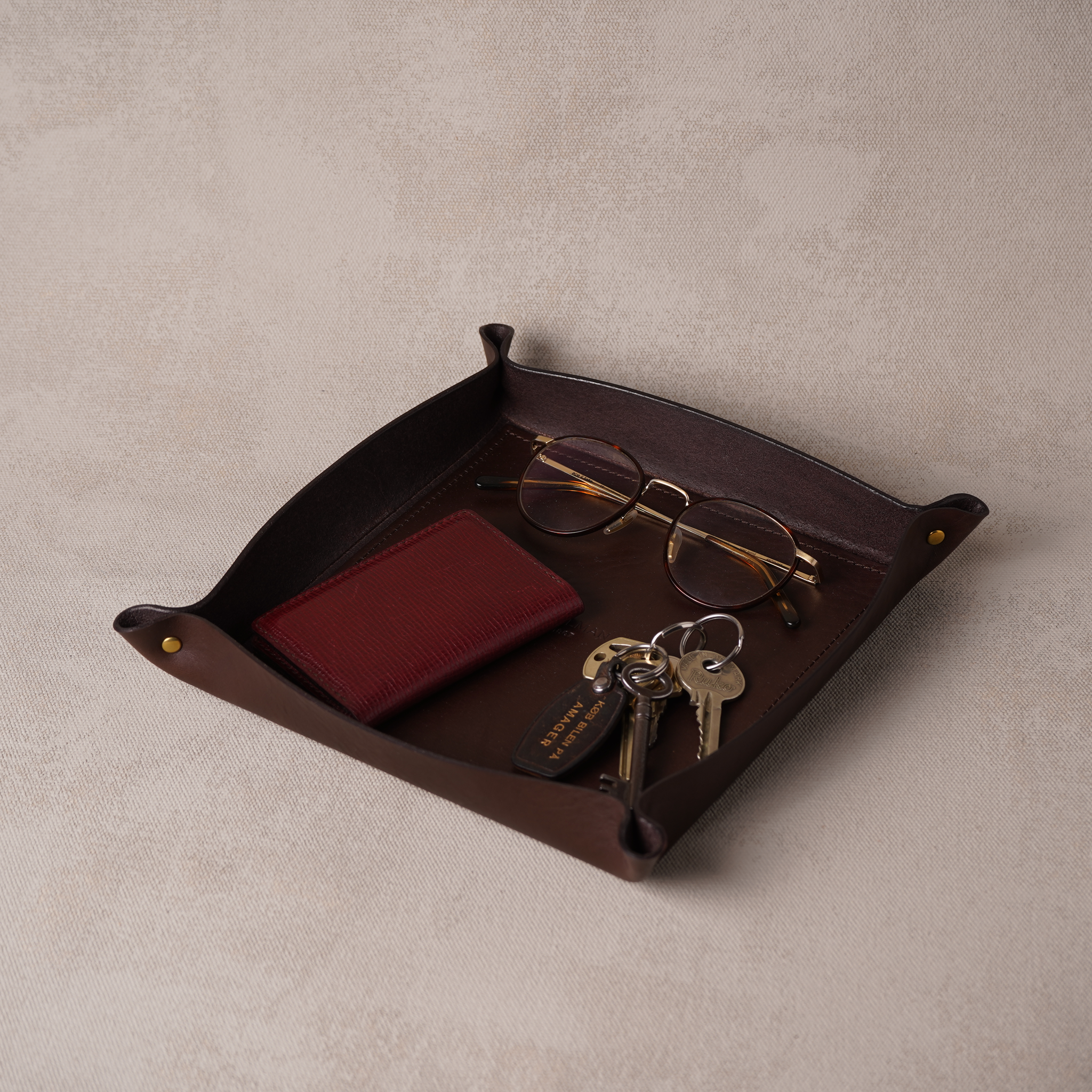 Large Valet Tray, Dark Brown