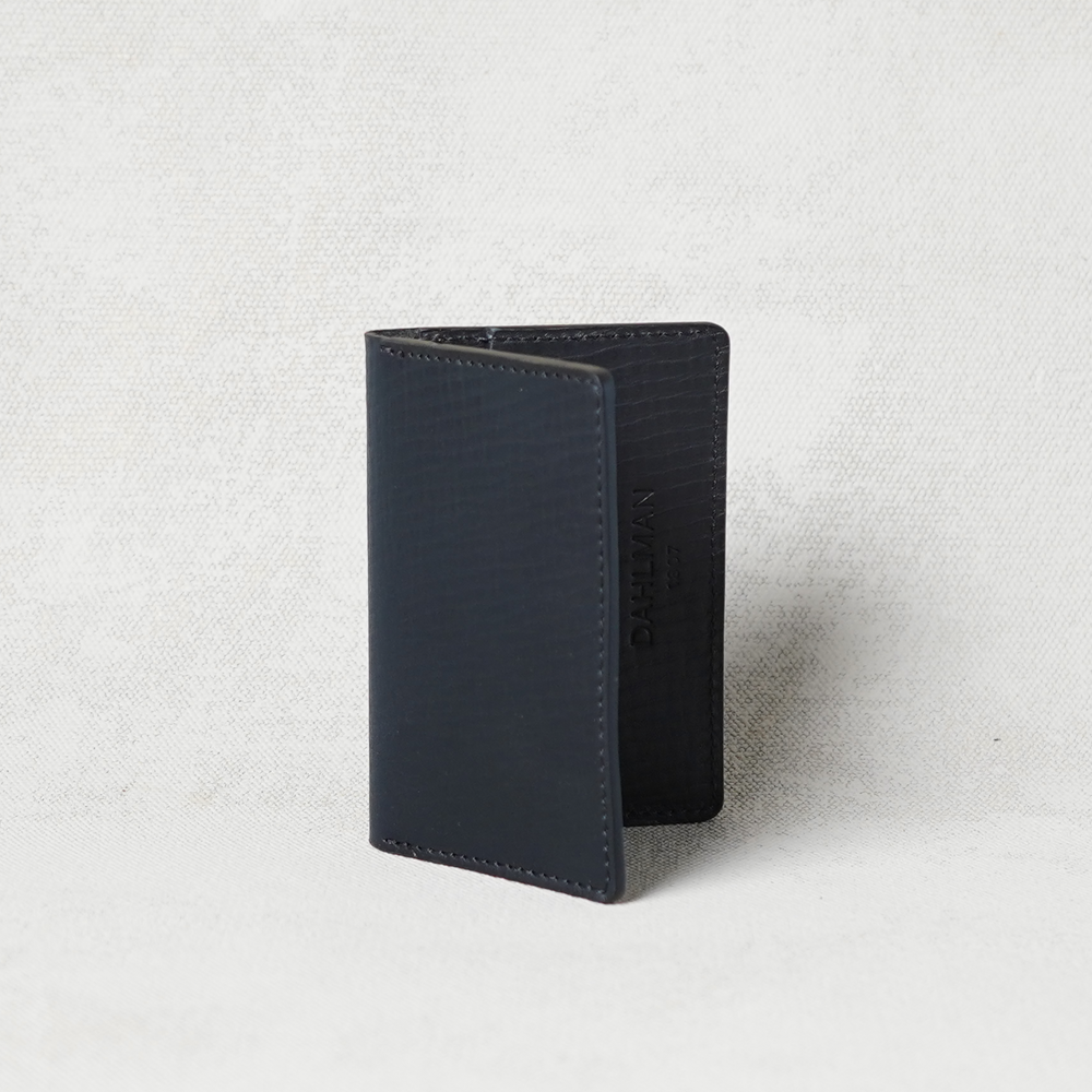 Bi-fold Wallet, Black Structured Leather