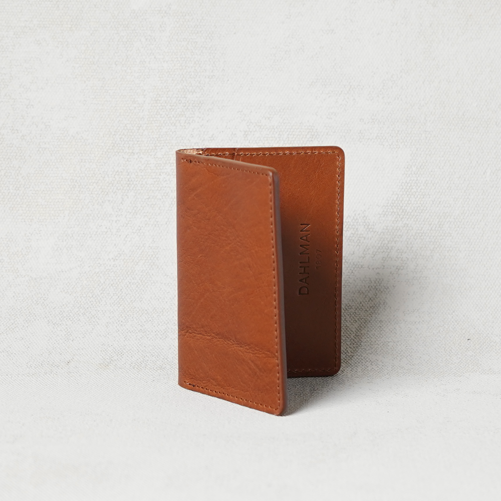 Bi-fold læderpung, Cognac