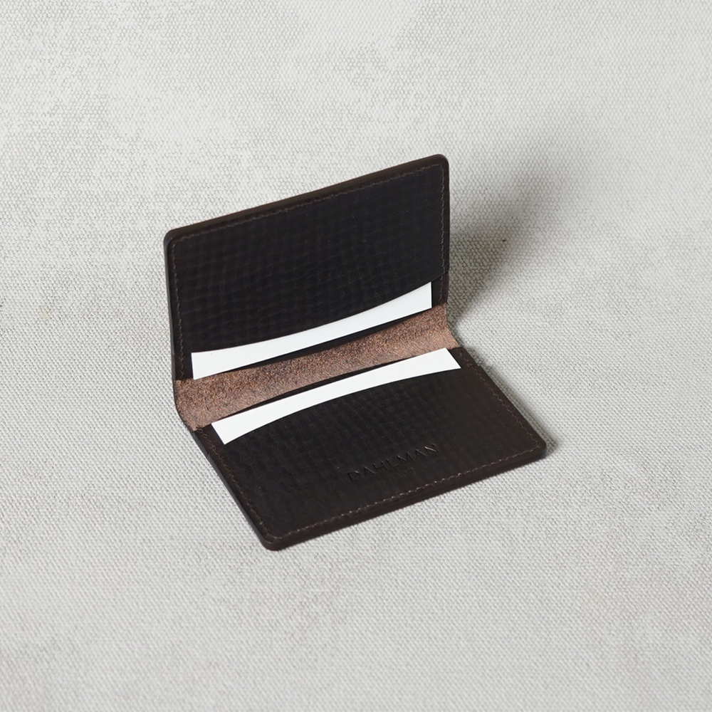 Bi-fold Wallet, Dark Brown Structured Leather