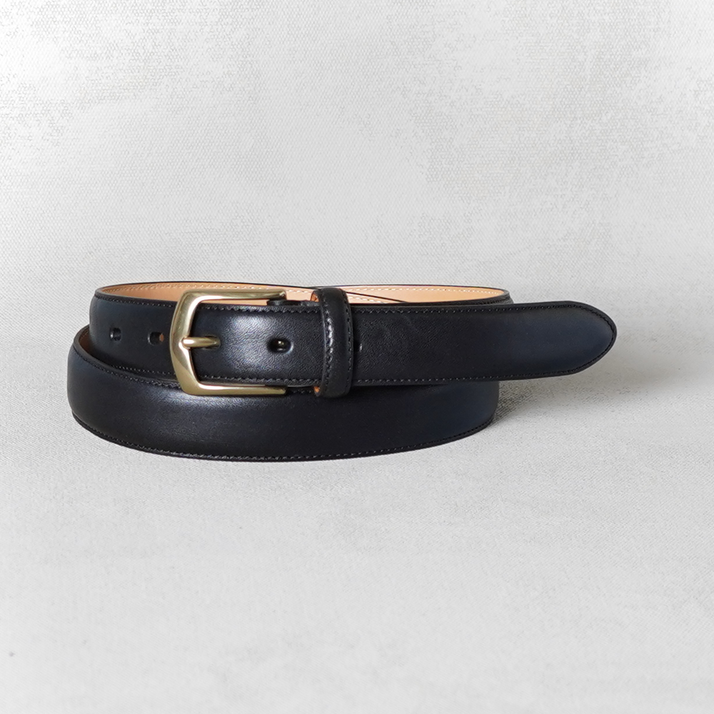 Layered Bremerholm Belt, Black, Brass