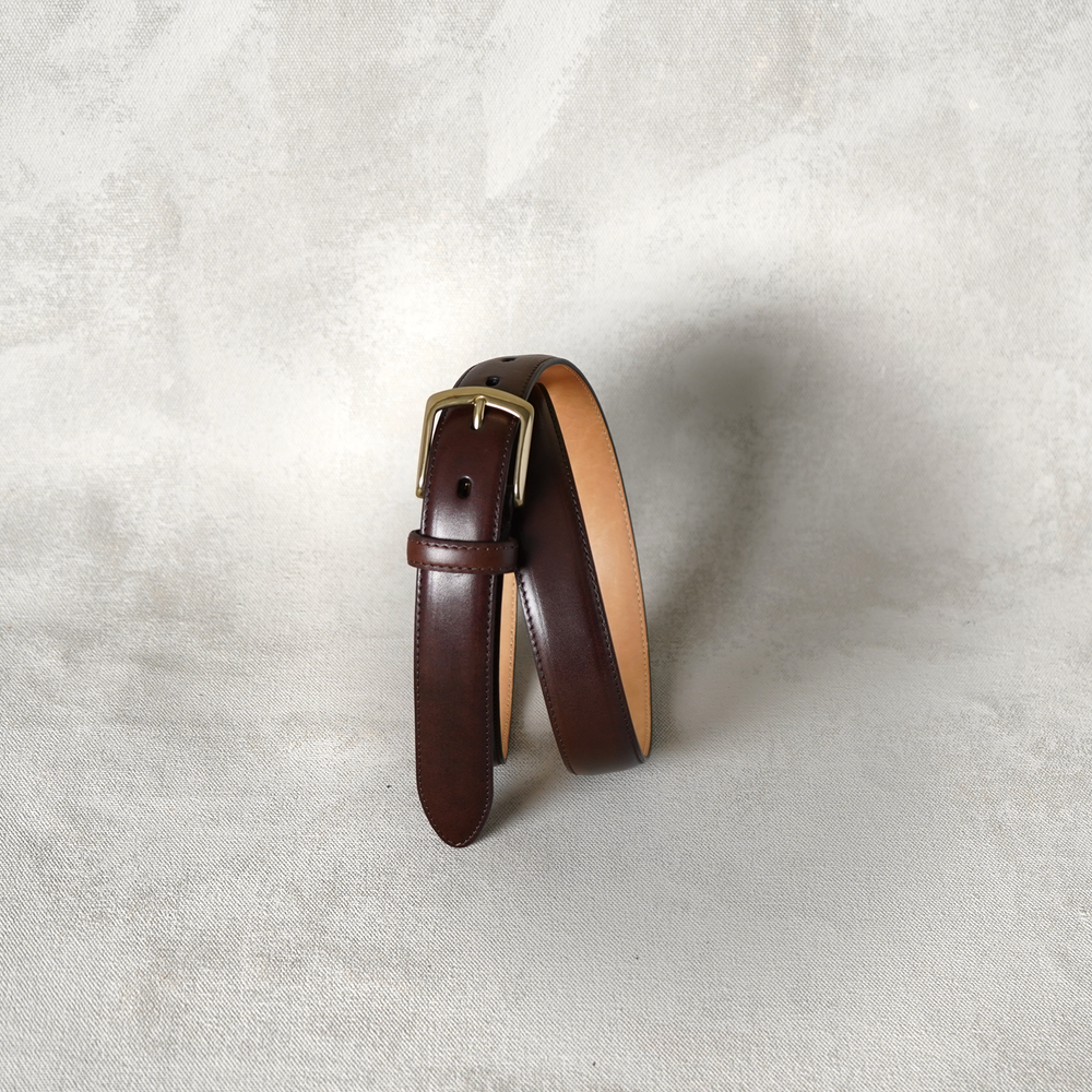 Layered Bremerholm Belt, Brown, Brass