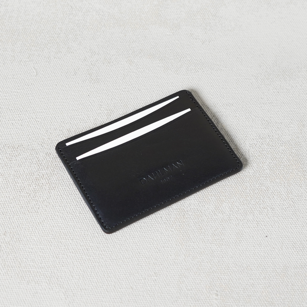 Dobbeltsidet læderkortholder, Sort