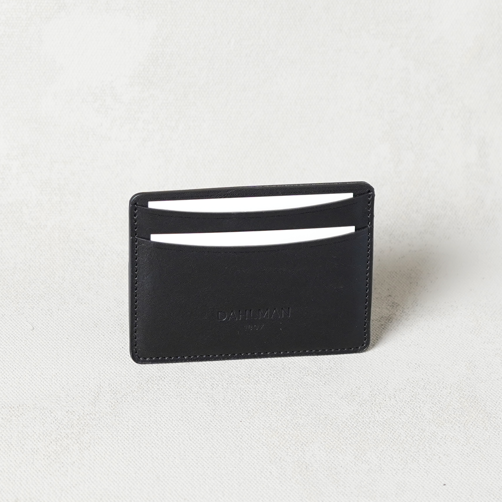 Dobbeltsidet læderkortholder, Sort