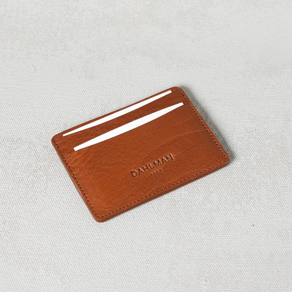 Dobbeltsidet læderkortholder, Cognac