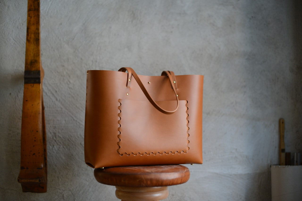 Large Braid Tote Bag, Cognac