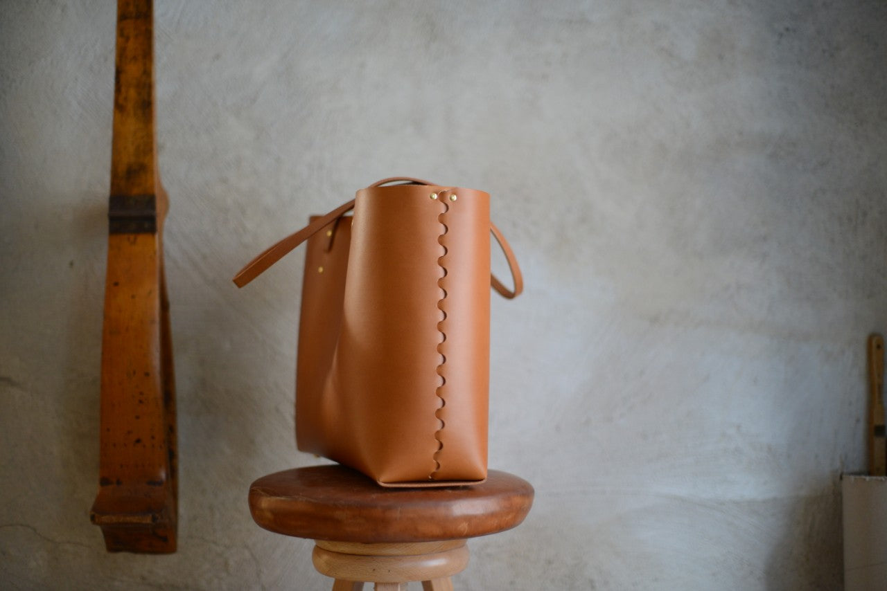 Large Braid Tote Bag, Cognac
