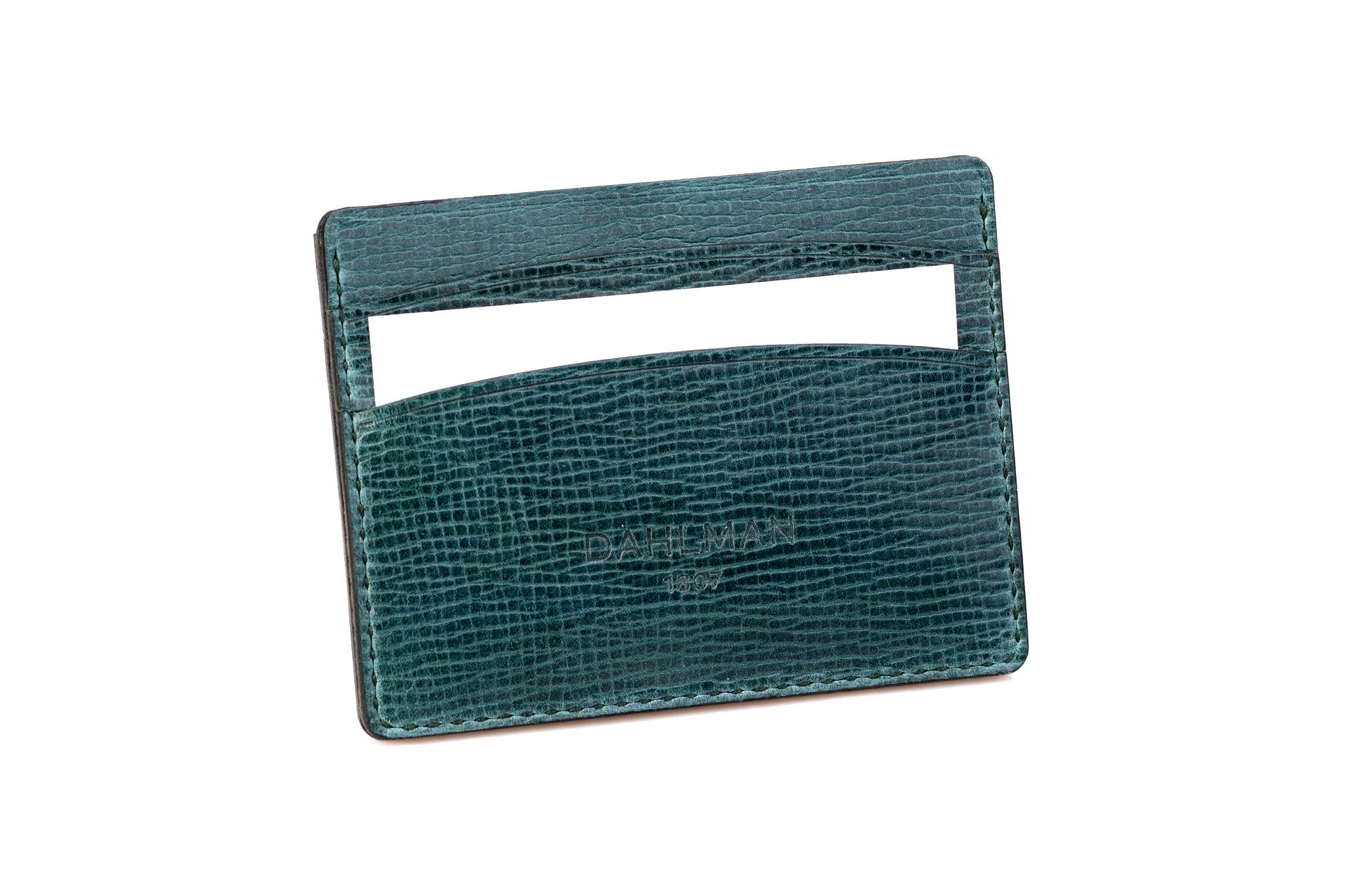 Dobbeltsidet læderkortholder, Mørkegrøn