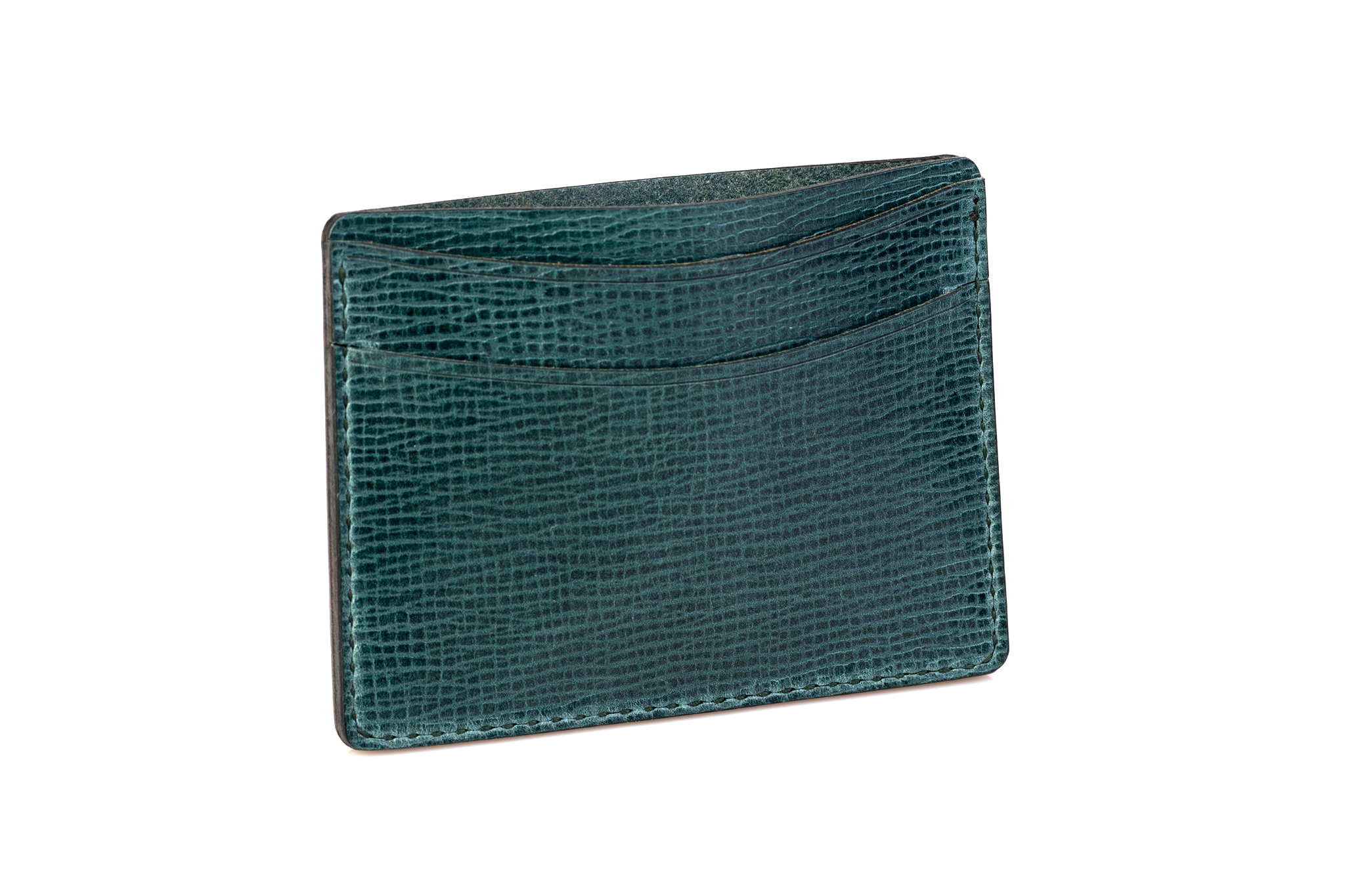 Dobbeltsidet læderkortholder, Mørkegrøn