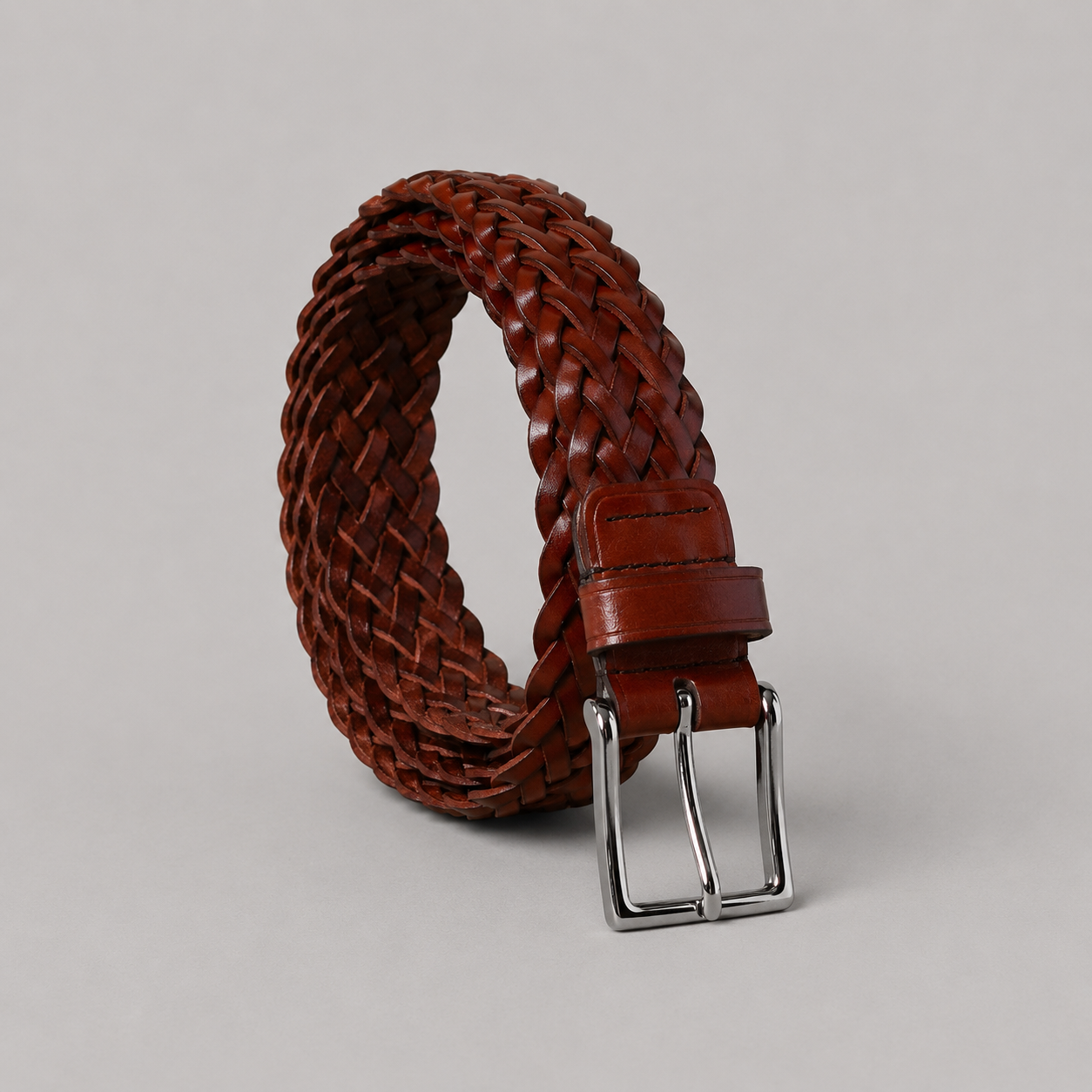 Braided Belt, Chestnut