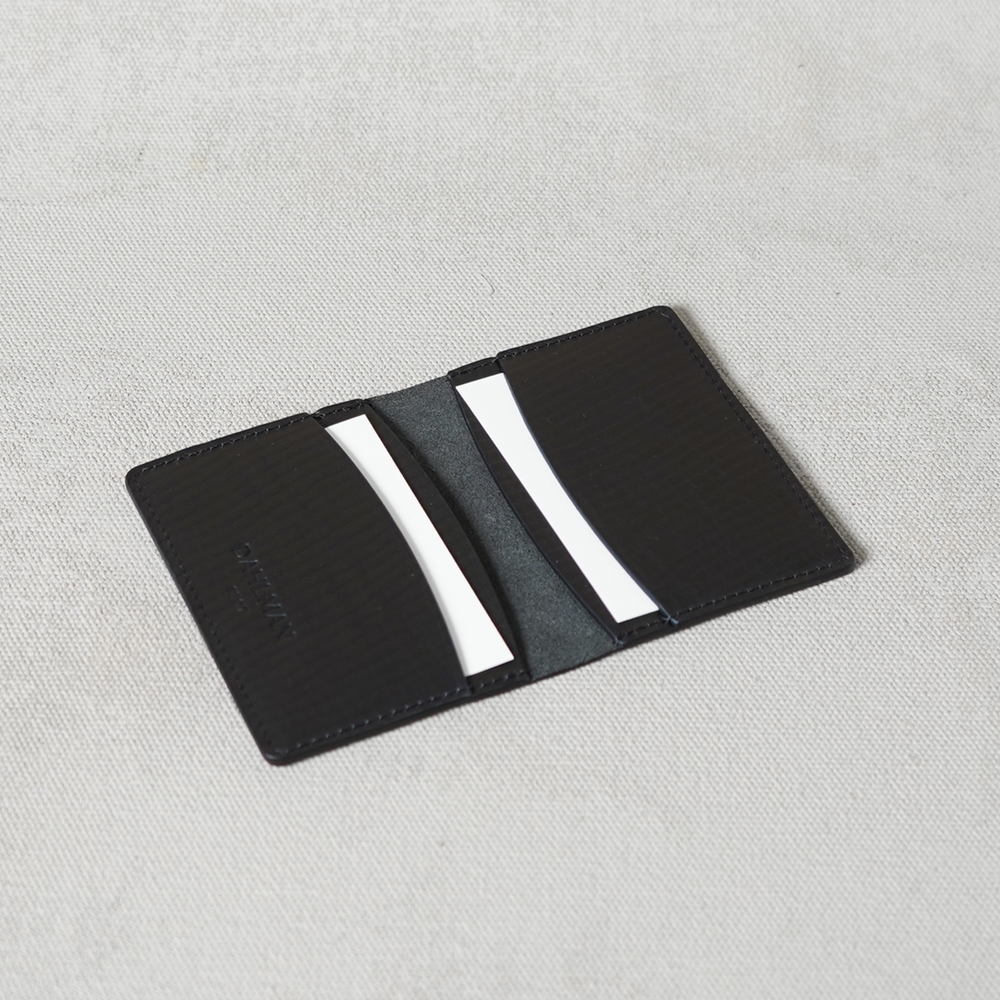 Bi-fold Wallet, Black Structured Leather