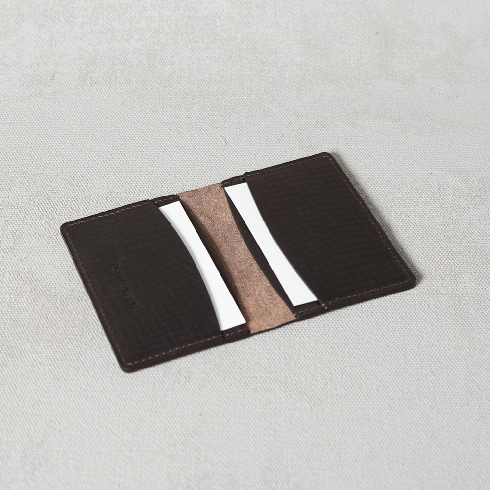 Bi-fold Wallet, Dark Brown Structured Leather