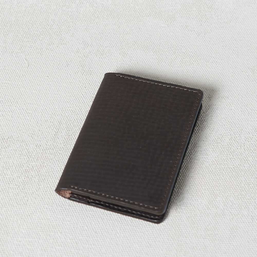 Bi-fold Wallet, Dark Brown Structured Leather