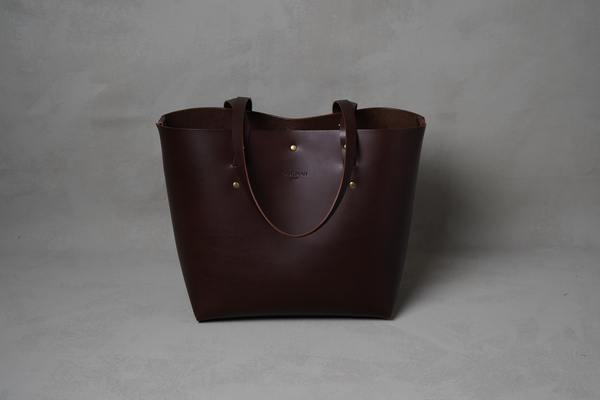 Small Braid Tote Bag, Dark Brown