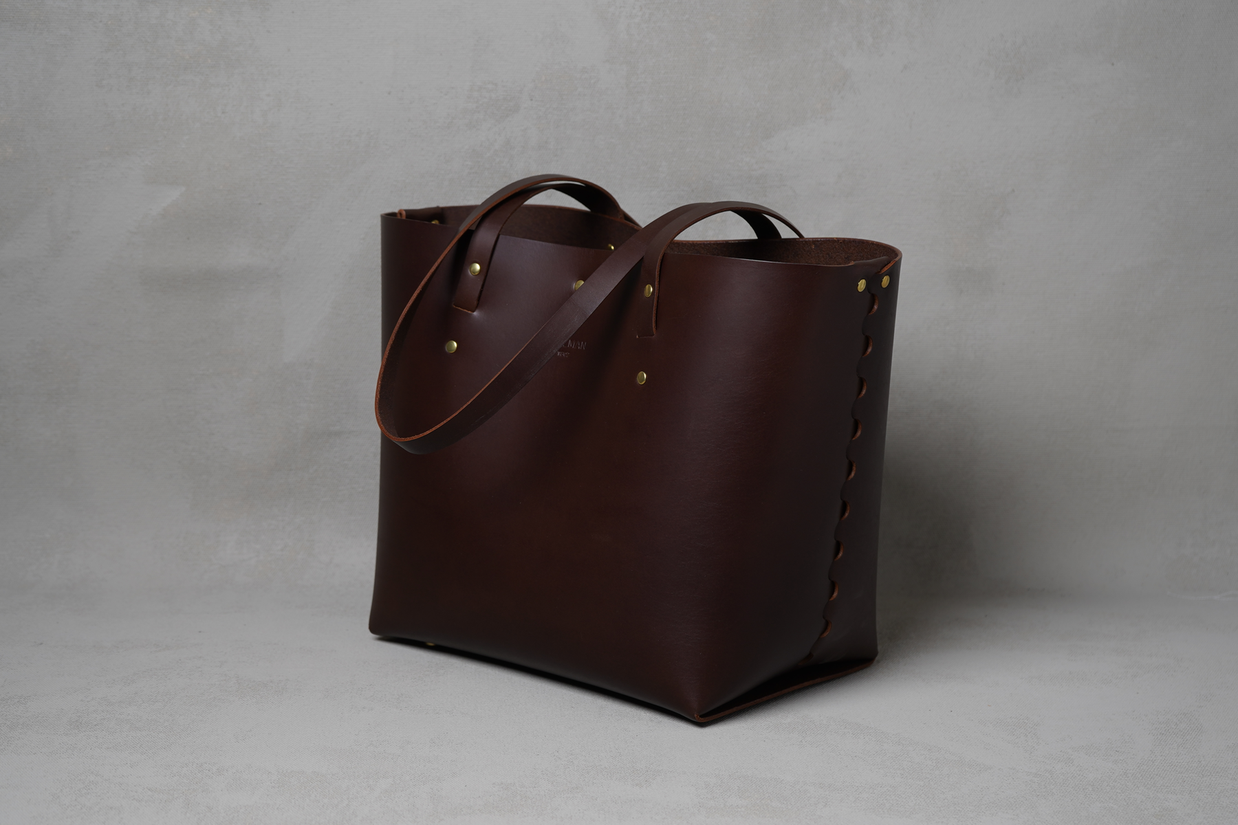 Small Braid Tote Bag, Dark Brown