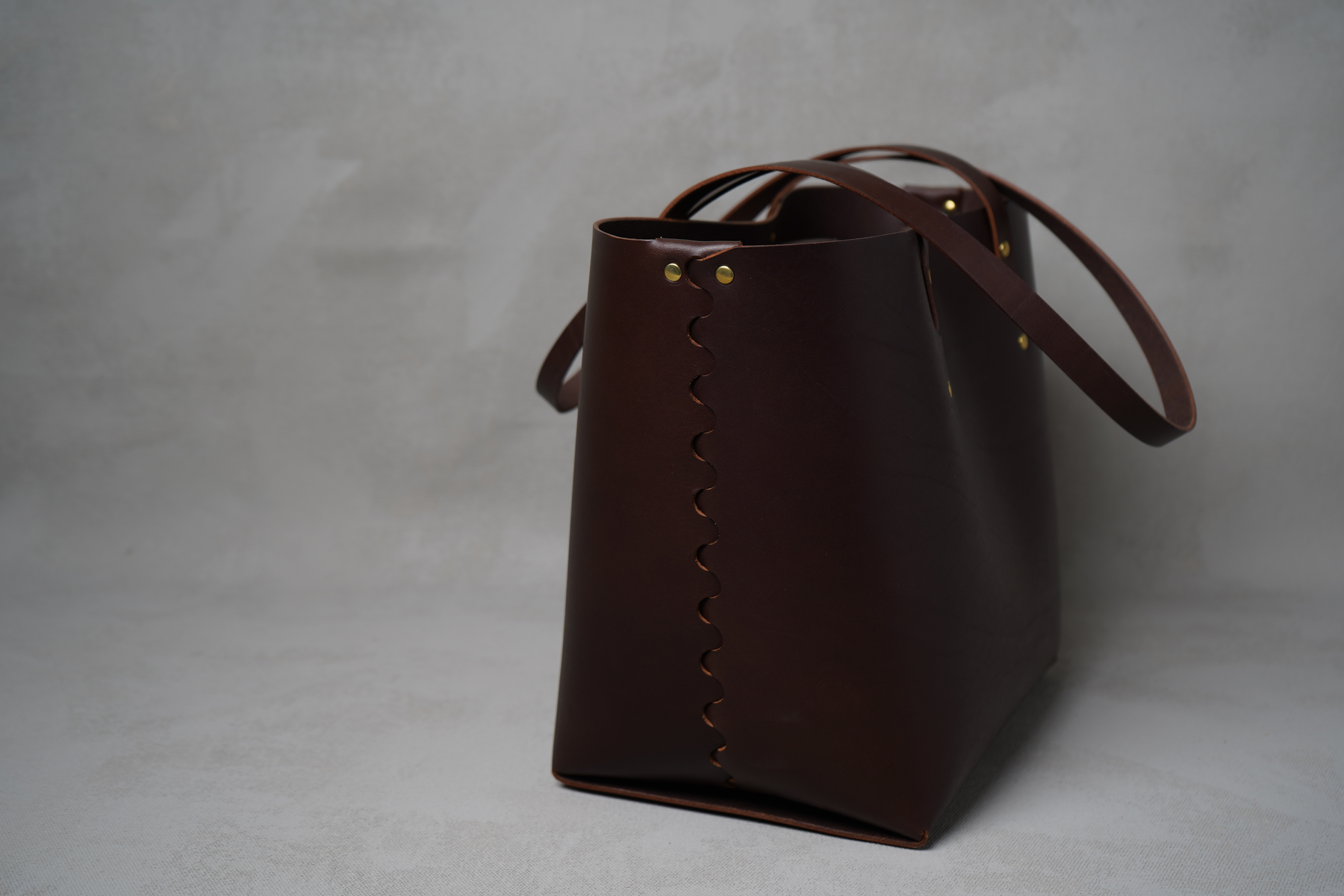 Small Braid Tote Bag, Dark Brown