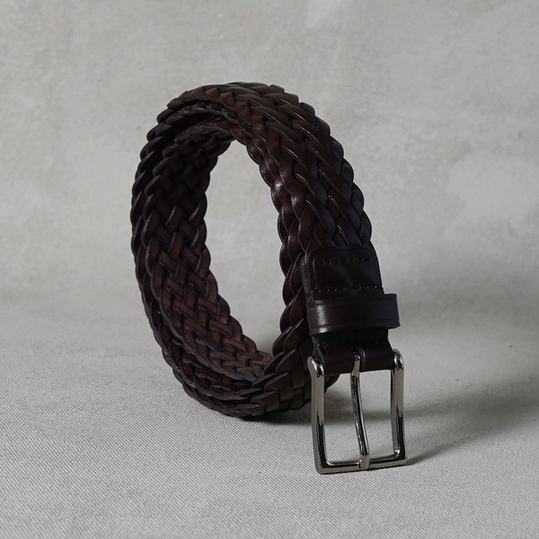Braided Belt, Dark Brown