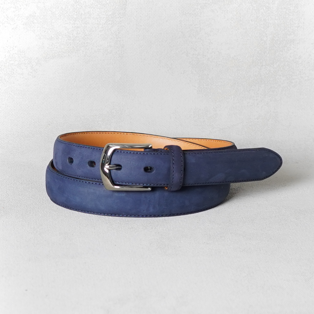 Layered Bremerholm Belt, Blue Suede