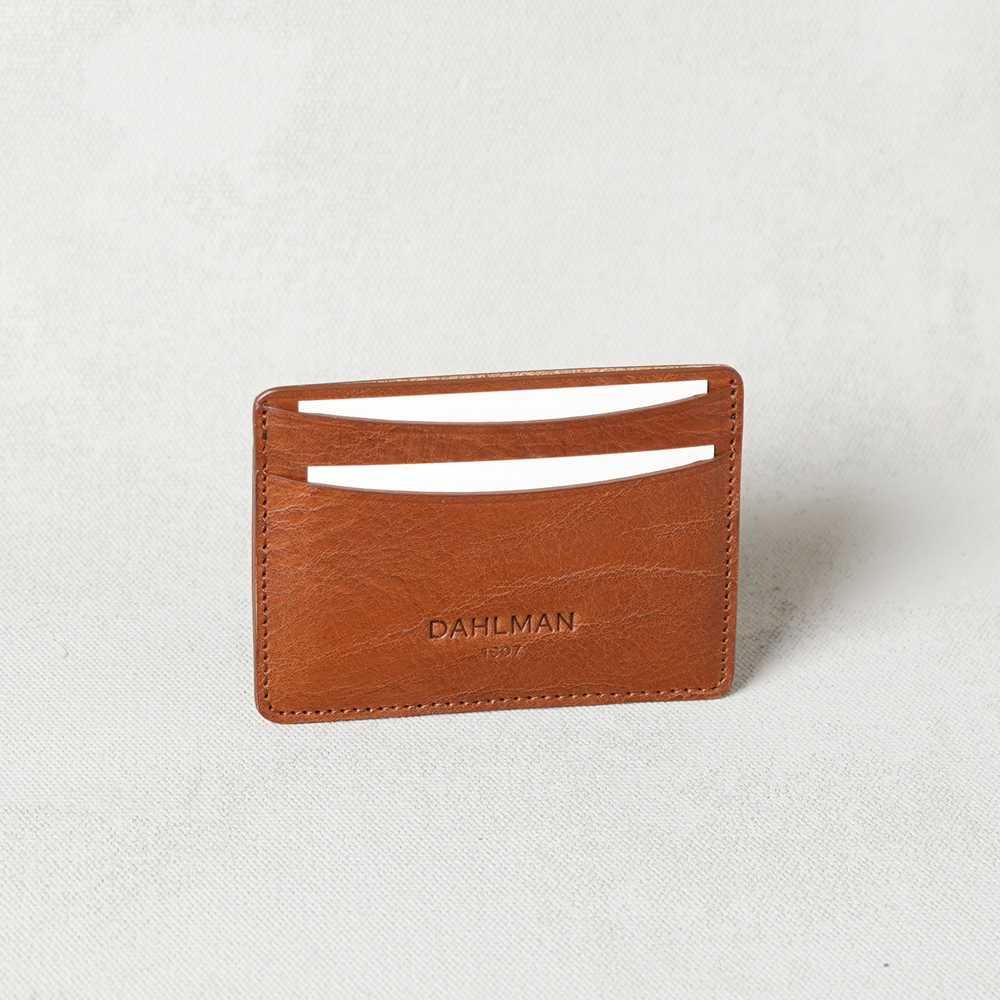 Dobbeltsidet læderkortholder, Cognac